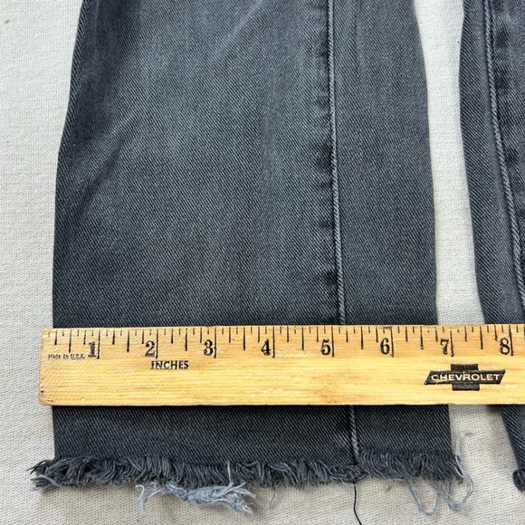 PACSUN Black Ripped High Rise Straight Leg Jeans Size 24 U - Picture 9 of 13